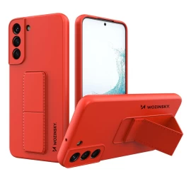 Wozinsky Kickstand Silikoninis Dėklas Samsung Galaxy S22+ Raudonas