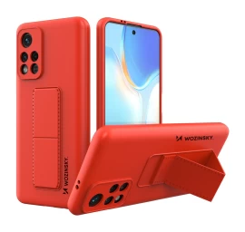 Wozinsky Kickstand Silikoninis Dėklas, Skirtas Xiaomi Poco M4 Pro 5g Red