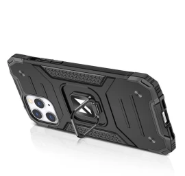 Wozinsky Ring Armor Iphone 14 Pro šarvuotas Dėklas Magnetinis Laikiklis žiedas Raudonas