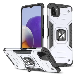 Wozinsky Ring Armor šarvuotas Hibridinis Dėklas + Magnetinis Laikiklis Samsung Galaxy A22 4g Sidabrinis Wozinsky Ring Armor šarvuotas Hibridinis Dėklas + Magnetinis Laikiklis Samsung Galaxy A22 4g Sidabrinis