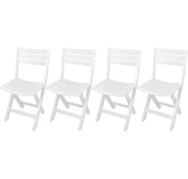 4 Plastikinių Sulankstomų Maitinimo Kėdžių Rinkinys Komodo Balta