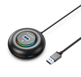 4 Prievadų Usb-a – Usb-a Mini Lizdo Rgb Adapteris, 1,8 M, Juodos Spalvos