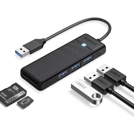 4 Prievadų Usb-a – Usb-a Sd Ir Microsd Kortelių Skaitytuvas, 1 M – Juodas