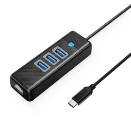 4 Prievadų Usb-c – Usb-a – Rj45 2,5g Ethernet 0,15 M Usb-c – Usb-a – Rj45 2,5g Ethernet 0,15 M – Juodas