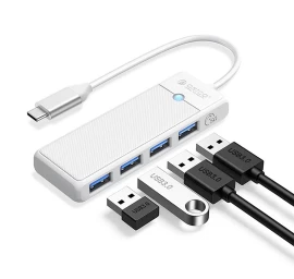 4 Prievadų Usb-c – Usb-a šakotuvas, 0,5 M, Baltas