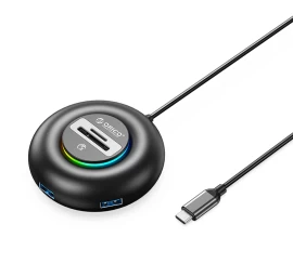 4 Prievadų Usb-c – Usb-a Sd Microsd Rgb Jungties Adapteris, 1,8 M, Juodos Spalvos