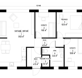 Individualaus namo projektas 80m2