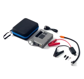 4in1 Jump Starter + Powerbank 8000mah + Kompresorius + Led žibintuvėlis - Juodas