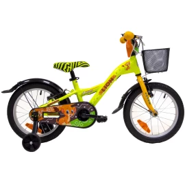 4KIDS Lion 16 // 1G, dydis 10 (25.5 cm), V-Brake ir Kojinis stabdžiai, aliuminis (geltona)