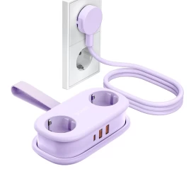 5-in-1 Maitinimo Juosta Ac Usb-a Usb-c Gan 20 W – Violetinė