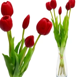 5 Raudonų Tulpių Puokštė 39 Cm Kaip Gyva Pavasario Puošmena
