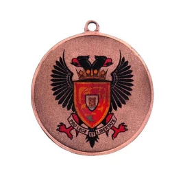 50 Mm Bronzos Medalis Su Vieta Emblemai - Plieninis Medalis Su Luxorjet Spalvota Spauda