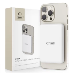 5000 Mah powerbank Su magsafe Usb-c 15 W Ir Usb-c Kabeliu - Baltas