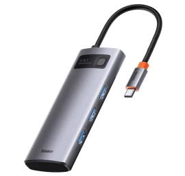 5in1 Daugiafunkcinis Usb-c Pd Hub 100w Hdmi 4k 3x Usb 3.2 Pilkos Spalvos