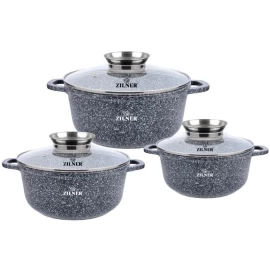6 dalių puodų rinkinys su marmurine danga Zilner ZL-7088