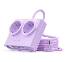 6-in-1 Maitinimo Juosta Ac Usb-a Usb-c 25 W – Violetinė