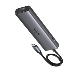 6-in-1 Usb-c į Hdmi Usb-c Usb-c Usb-a Ethernet šakotuvas Hub - Pilkas