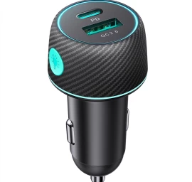 60w Pd Usb-c Usb-a Automobilinis įkroviklis, Juodas