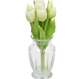 7 Baltų Tulpių Puokštė 31 Cm Kaip Gyva Pavasario Puošmena