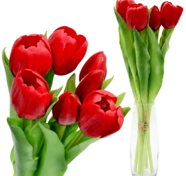 7 Raudonų Tulpių Puokštė 31 Cm Kaip Gyva Pavasario Dekoracija