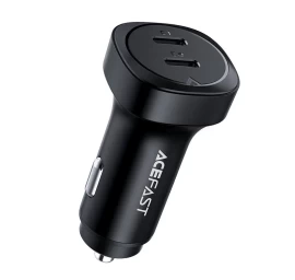 72w 2x Usb-c Power Delivery Qc 3.0 Automobilinis įkroviklis, Juodas