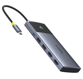 7in1 Hub Adapteris Metal Gleam Series Ii Usb-c Pd100w / 2x Usb-a / 2x Hdmi 4k / Usb-c 3.0