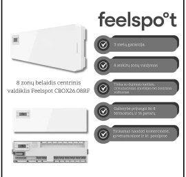 8 zonų belaidis centrinis valdiklis Feelspot CBOX26.08RF