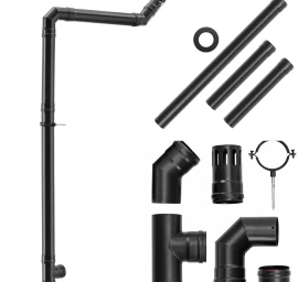 80 Mm Skersmens Anglinio Plieno Dūmtraukio Vamzdžių Rinkinys Granulinei Viryklei