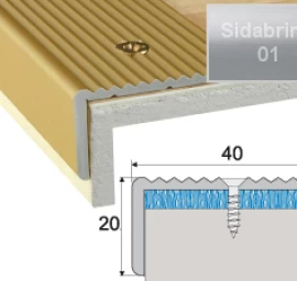 90cm 40x20 PROFILIS A33 LAIPT. SIDABRINIS