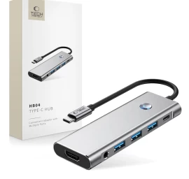 9in1 Hub Adapteris Usb-c Usb-a Hdmi Sd Tf Pd 100w Mini Lizdas 3,5 4k 60hz - Pilkas