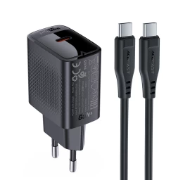 A82 Gan Usb-c Pd 20w Tinklo įkroviklis - Juodas + Usb-c / Usb-c Kabelis