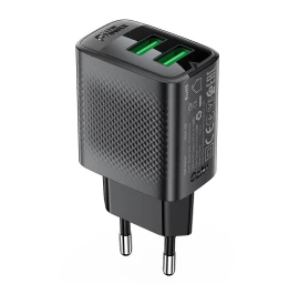 A86 2x Usb-a 12w Tinklo įkroviklis - Juodas