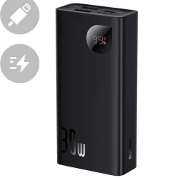 Adaman2 Powerbank Su Ekranu 10000mah 2xusb Usb-c Overseas Edition Juodas