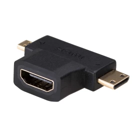 Adapter Akyga AK-AD-23 (HDMI F - Micro HDMI, Mini HDMI M; black color)