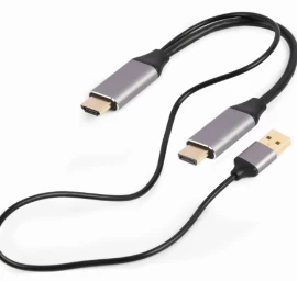 Adapter HDMI to DP 4K M 60Hz USB-A powered