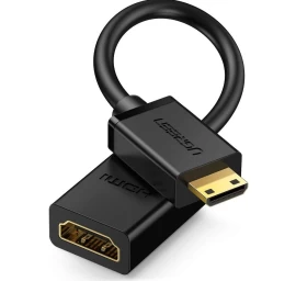 Adapterio Kabelis Hdmi Moteriškas - Mini Hdmi Vyriškas 4k 60hz Hec Arc 22cm Juodas