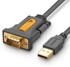 Adapterio Kabelis Usb-a - Db9 Rs-232 1,5 M Pilkos Spalvos