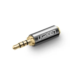 Adapterio Kištukas Garso Adapteris Iš 2,5 Mm Vyriškos į 3,5 Mm Moterišką Lizdą, Juodas