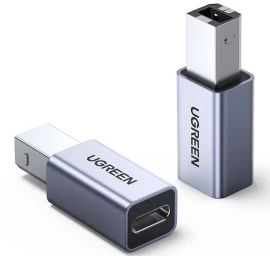 Adapterio Kištukas Iš Usb-c į Usb-b, Skirtas Diskiniam Spausdintuvui - Pilkas