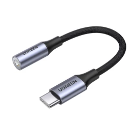 Adapteris Ausinėms Mini Jack 3,5 Mm (moteriškas) - Usb-c (vyriškas) 10 Cm - Pilkas