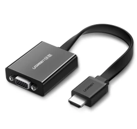 Adapteris Hdmi - Vga Micro Usb Aux Audio 3,5 Mm Mini Lizdas Juodas
