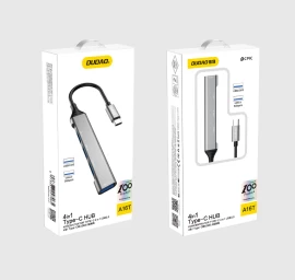 Adapteris Hub Iš Usb-c Lizdo į 4x Usb Juodai Pilkas
