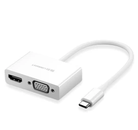 Adapteris Vaizdo Keitiklis Usb-c - Hdmi Vga, Baltas