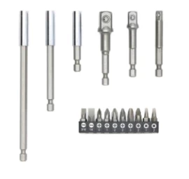 Adapterių ir antgalių komplektas 1/4(6,3 mm) į antgalius ir galvutes 1/4 - 3/8 - 1/2 | 16 vnt. (SB16)