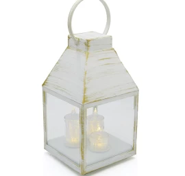 Advento žibintas „roraty“ Led, 25 Cm, 3 žvakės, Balta