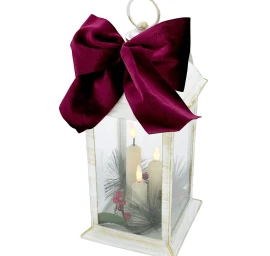 Advento žibintas, žvakidė, Led 30 Cm, 3 žvakės, Balta