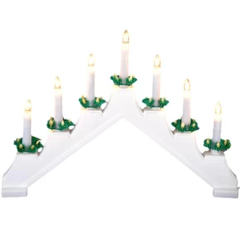 Advento žvakių Laikiklis Plastikinis 7 Diodų Baltas