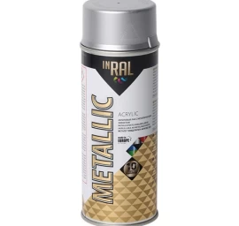 Aerozolinis akrilinis lakas, metallic, sidabrinis INRAL, 400ml