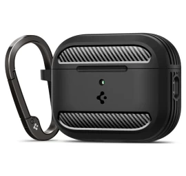 airpods Pro 3 Rugged Armor Ausinių Dėklas - Matinės Juodos Spalvos