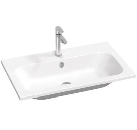 Akmens masės praustuvas Ravak Chrome Slim 80x49 cm, baltas blizgus, XJG01180001